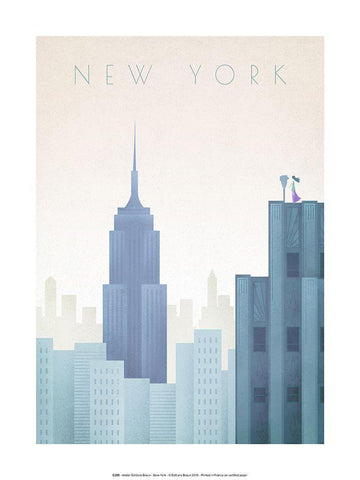 New-York Black Ornate Wood Framed Art Print with Double Matting by BRAUN Studio