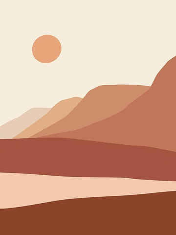 Montagnes White Modern Wood Framed Art Print with Double Matting by BRAUN Studio