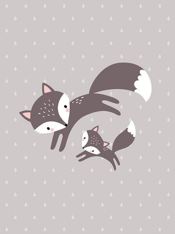 Jeu de renards Black Ornate Wood Framed Art Print with Double Matting by BRAUN Studio