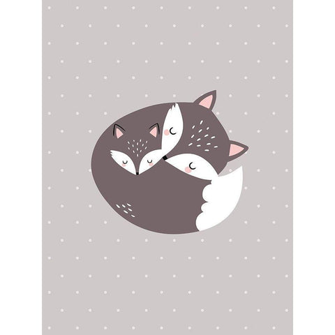 Renards lovÃ©s Black Modern Wood Framed Art Print with Double Matting by BRAUN Studio