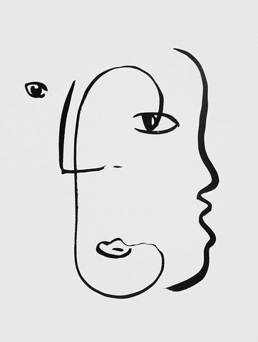 Braun Studio - Visages II Black Ornate Wood Framed Art Print with Double Matting by Braun Studio