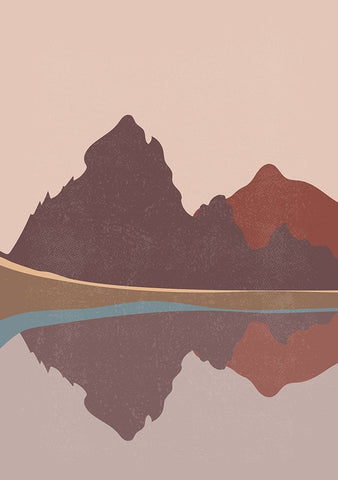 Braun Studio - Reflets sur le lac White Modern Wood Framed Art Print with Double Matting by Braun Studio