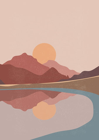 Braun Studio - Sunset White Modern Wood Framed Art Print with Double Matting by Braun Studio