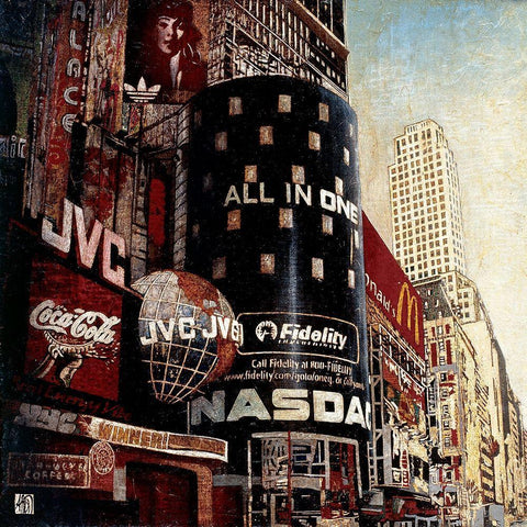 Nasdac Connection White Modern Wood Framed Art Print with Double Matting by Arietti, Fabienne