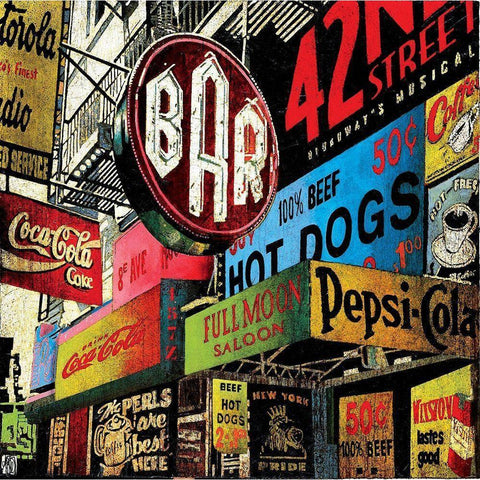 Fullmoon saloon White Modern Wood Framed Art Print by Arietti, Fabienne