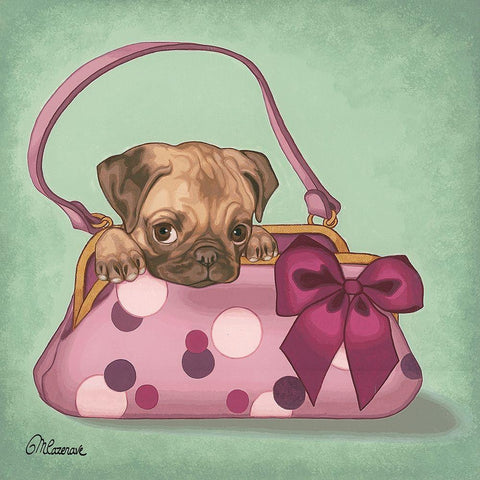 Dans le sac White Modern Wood Framed Art Print by Cazenave, Maryline