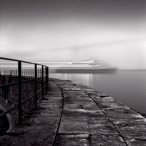 Bastia White Modern Wood Framed Art Print by Poli, Jean-Philippe