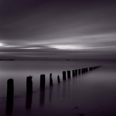 Saint Malo Black Modern Wood Framed Art Print with Double Matting by Laurenceau, Gerard