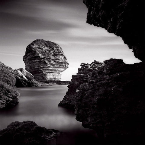 Bonifacio White Modern Wood Framed Art Print with Double Matting by Laurenceau, Gerard