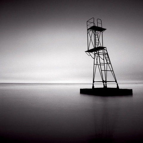 Le Treport Black Modern Wood Framed Art Print with Double Matting by Laurenceau, Gerard