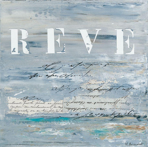 Reve White Modern Wood Framed Art Print with Double Matting by Boissonot, Michelle