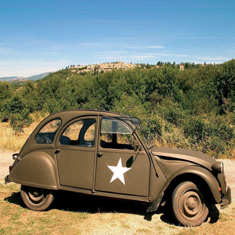 La 2 CV US Army Black Modern Wood Framed Art Print by Lautier, Julien