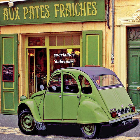 Aux pates fraiches Black Ornate Wood Framed Art Print with Double Matting by Lautier, Julien