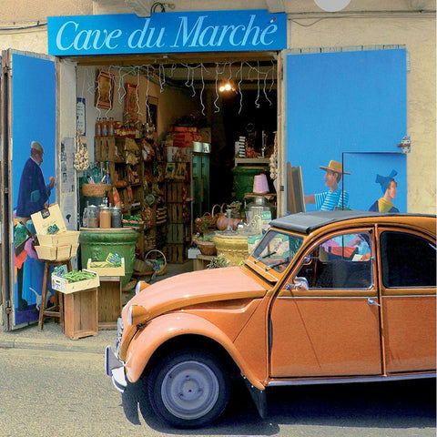 Cave du marche White Modern Wood Framed Art Print by Lautier, Julien