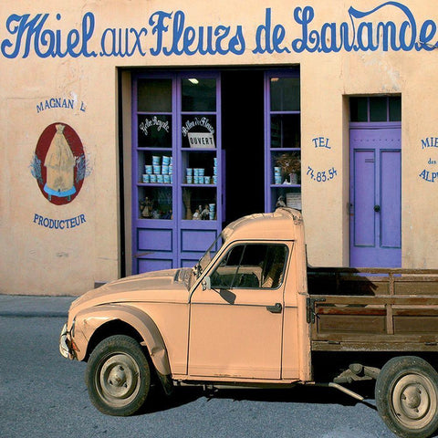 Miel aux fleurs de lavande White Modern Wood Framed Art Print by Lautier, Julien