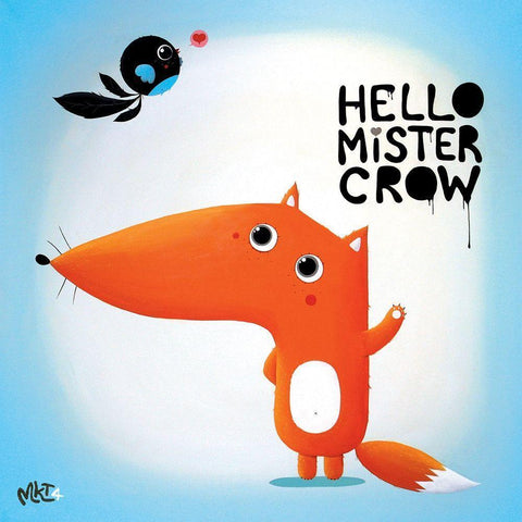 Hello mr White Modern Wood Framed Art Print by MKT4