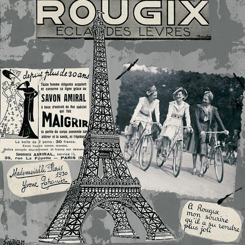 Rougix Black Ornate Wood Framed Art Print with Double Matting by Sigrid, M.