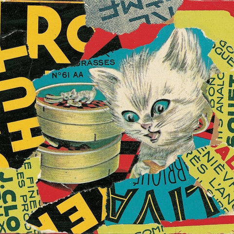 Le chat Gold Ornate Wood Framed Art Print with Double Matting by Sigrid, M.