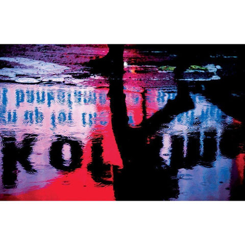 NY Reflets I Black Modern Wood Framed Art Print with Double Matting by Setboun, Michel