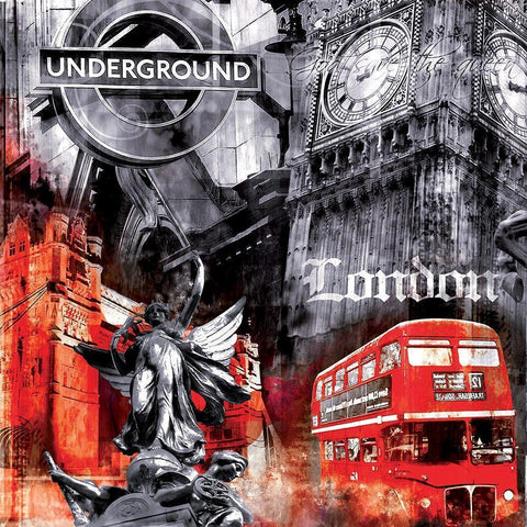 London Big Ben White Modern Wood Framed Art Print by BRAUN Studio