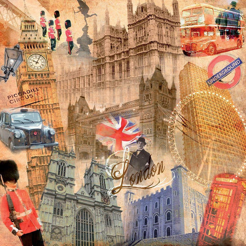 London Piccadilly Black Modern Wood Framed Art Print by BRAUN Studio