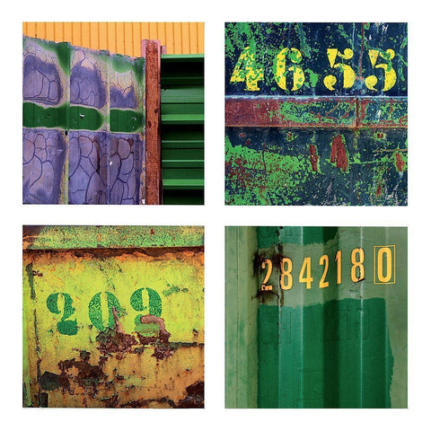 Composition 4 Black Modern Wood Framed Art Print with Double Matting by Duclos, Frederic