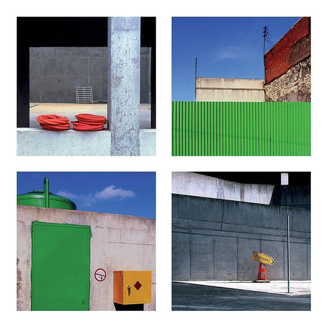 Composition 5 White Modern Wood Framed Art Print with Double Matting by Duclos, Frederic