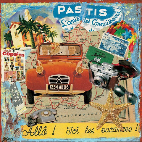 Pastis White Modern Wood Framed Art Print with Double Matting by Sigrid, M.