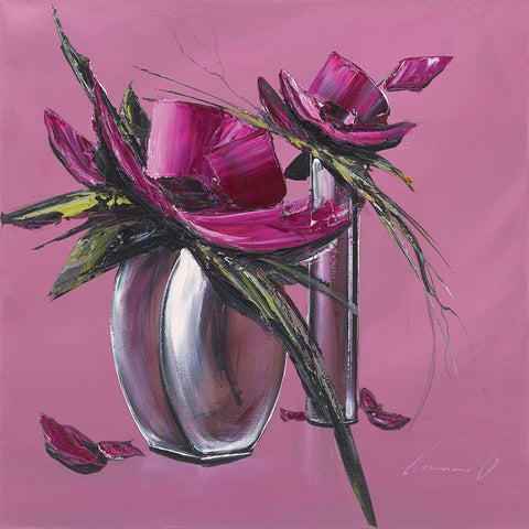 Bouquet rose I Gold Ornate Wood Framed Art Print with Double Matting by Tramoni, Oliver