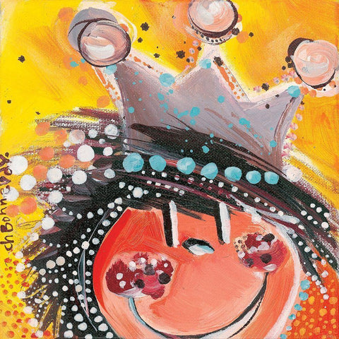 Coucou ! Cest moi Black Modern Wood Framed Art Print with Double Matting by Bonnevay, Chantal