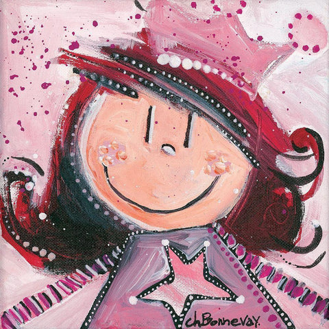 Tous en piste Black Modern Wood Framed Art Print with Double Matting by Bonnevay, Chantal