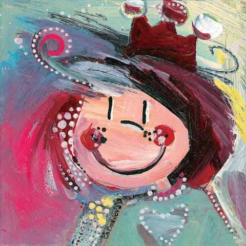 Un brin de malice Black Ornate Wood Framed Art Print with Double Matting by Bonnevay, Chantal