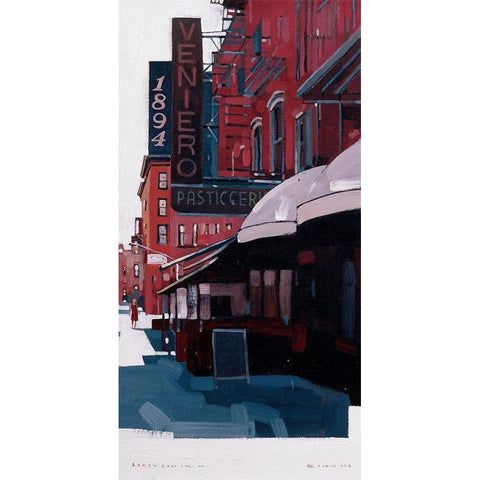 Lower East Side Black Modern Wood Framed Art Print with Double Matting by Tan, Maurice