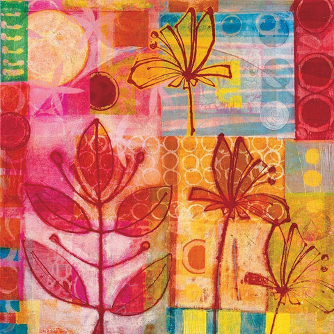 Floraison Black Modern Wood Framed Art Print by Carvalho, Cecile de