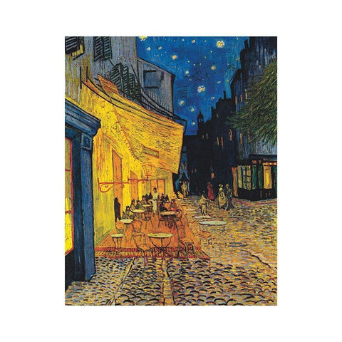 Le cafe, le soir White Modern Wood Framed Art Print by van Gogh, Vincent