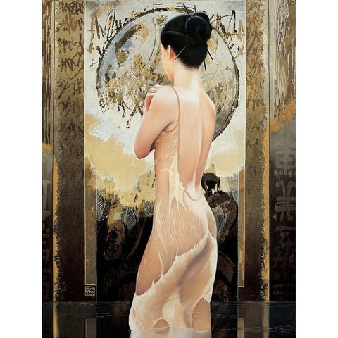 Rosee celeste White Modern Wood Framed Art Print by Graux, David