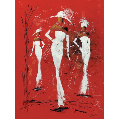 Defile Haute couture I White Modern Wood Framed Art Print by Johanna