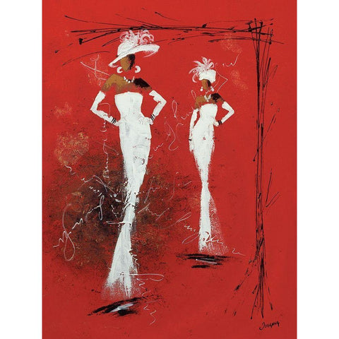 Defile Haute couture II White Modern Wood Framed Art Print by Johanna