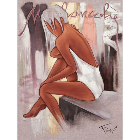 Melancolie White Modern Wood Framed Art Print by Farel, Pierre