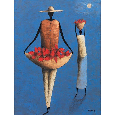 Au retour White Modern Wood Framed Art Print by Rauscher, Michel