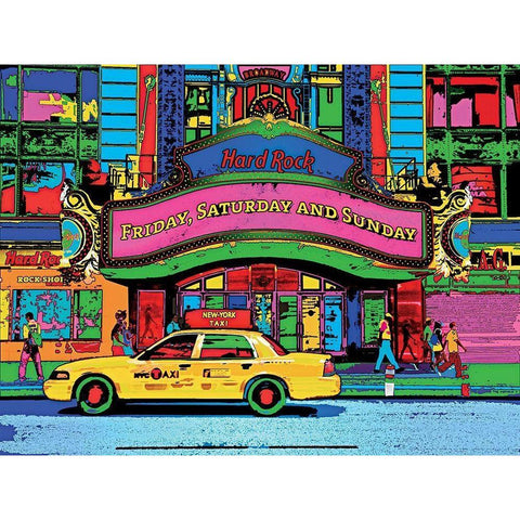 Hard Rock Cafe Broadway White Modern Wood Framed Art Print by Potron, Geraldine