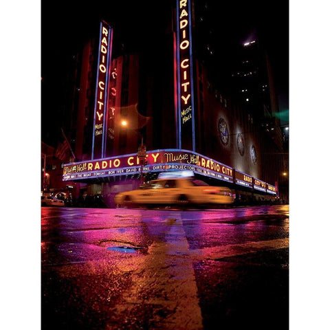 Radio city Gold Ornate Wood Framed Art Print with Double Matting by Setboun, Michel