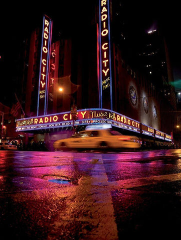 Radio city Black Ornate Wood Framed Art Print with Double Matting by Setboun, Michel