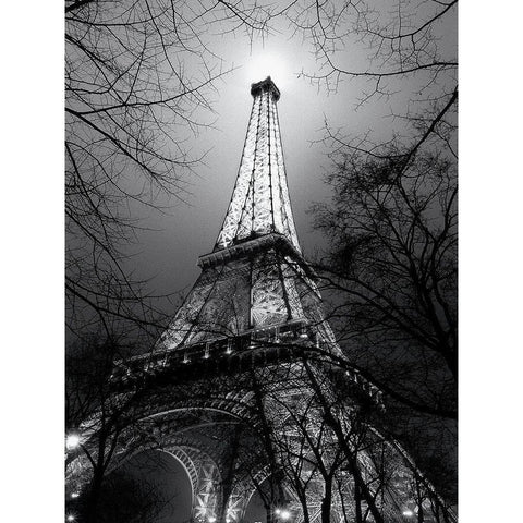 Sa Majeste La Tour Eiffel Black Modern Wood Framed Art Print with Double Matting by Carrara, Antoine