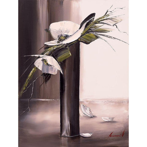 Bouquet blanc I White Modern Wood Framed Art Print by Tramoni, Oliver