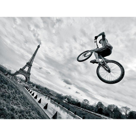 Street sports Black Modern Wood Framed Art Print with Double Matting by AG