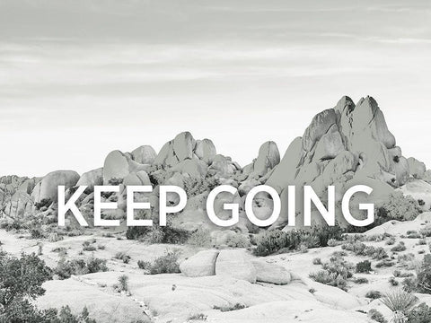 Keep Going White Modern Wood Framed Art Print with Double Matting by Braun Studio