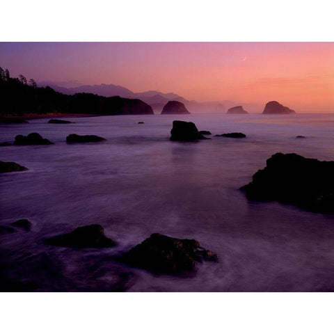 Rocks at sunset Black Modern Wood Framed Art Print with Double Matting by Braun Studio