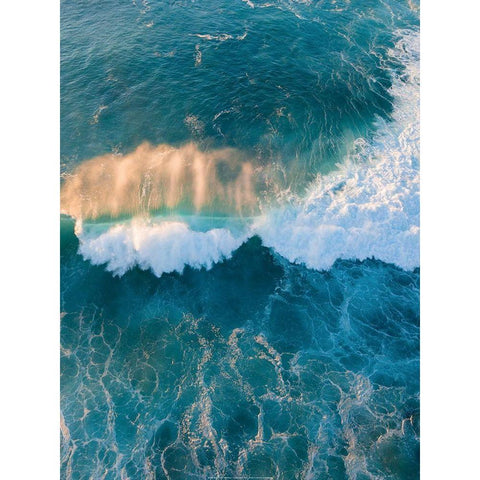 Blue Wave Black Modern Wood Framed Art Print by Braun Studio