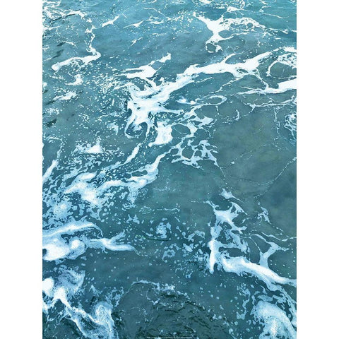 Blue Foam Black Modern Wood Framed Art Print with Double Matting by Braun Studio